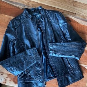 Guess Faux Leather Jacket Black